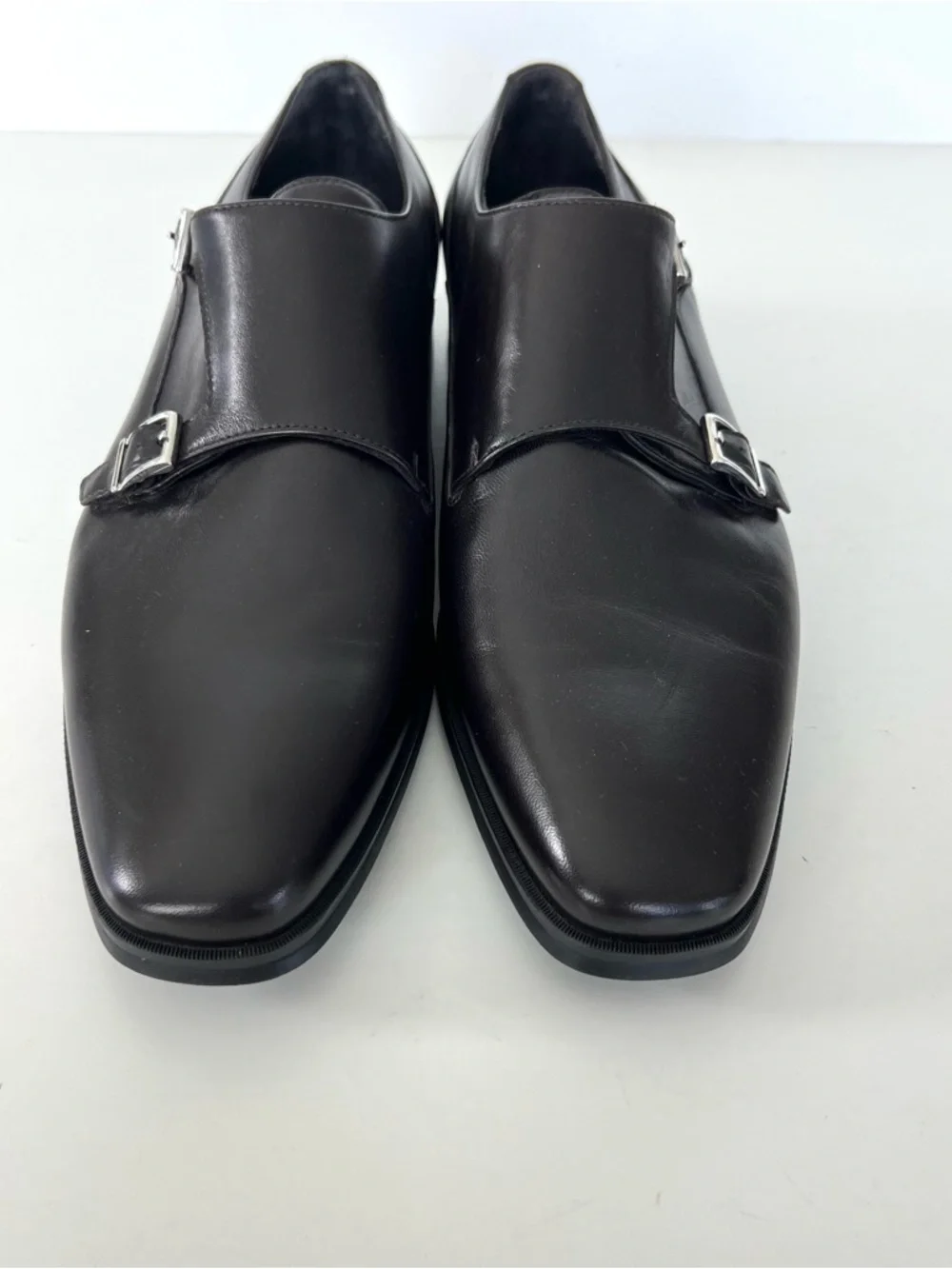 BRUNO MAGLI Paro Dark Brown Structured Buckle Strap Dress Shoes Oxford Sz 11 M